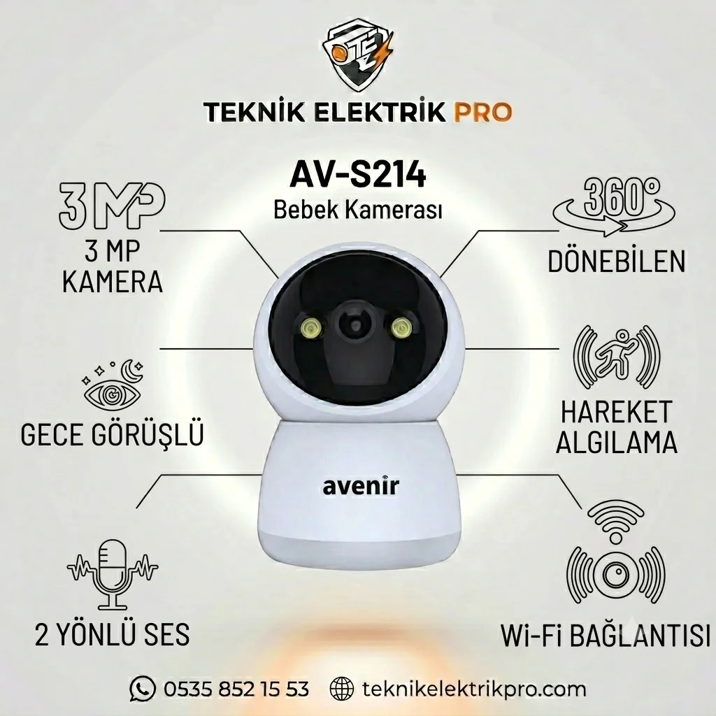 Avenir AV-S214 3MP Wi-Fi Bebek Kamerası